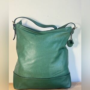 Elegant Green Leather Hobo Bag